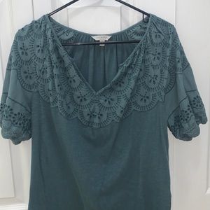 Dark teal Lucky Brand detailed top